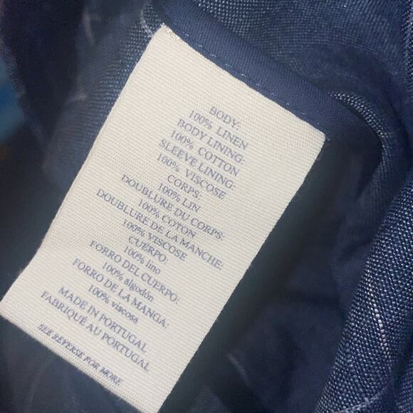 Faherty Men’s Sz 42 Reserve Linen Windowpane Blazer in Blue Steel Plaid New NWT - Picture 7 of 10